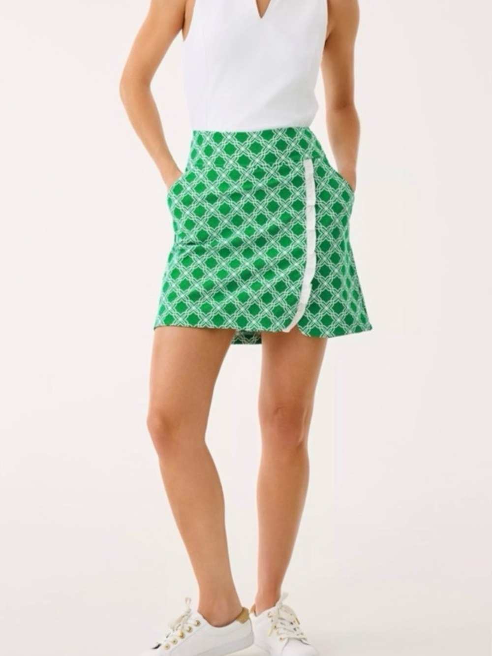 NWT Lilly Pulitzer 14 UPF 50+ Luxletic Monica Ruffle Skort “Bamboo Green” ✨💲118